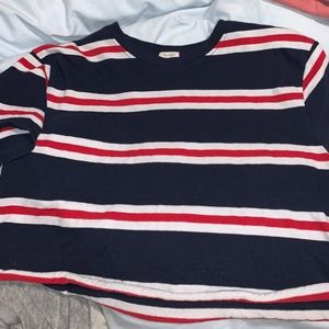 Red, white, blue stripped crop top